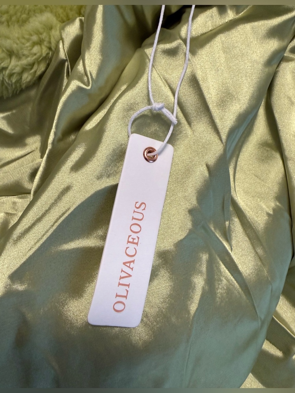 Olivaceous Green Gabby Plush Jacket NWT - Picture 3 of 3